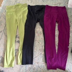 Lululemon pocket leggings size 4 set of 3